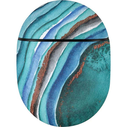Turquoise Watercolor Geode Google Pixel Buds Skin
